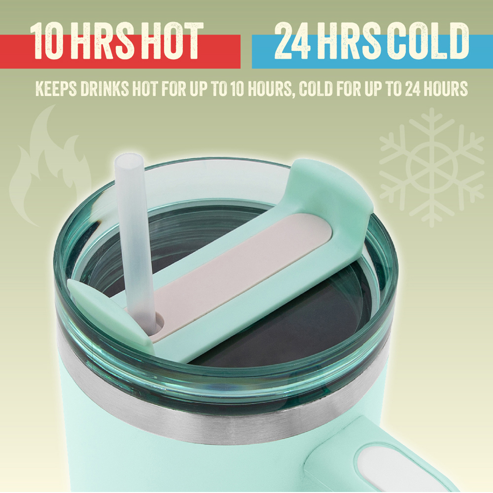 Milestone Camping Mint Green Insulated Travel Tumbler 1L Image 4