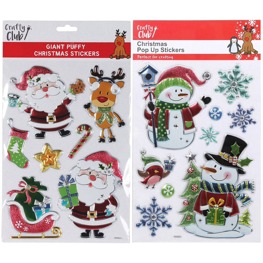 Single Crafty Club Giant Christmas Pop Up Stickers in Assorted styles Image 1