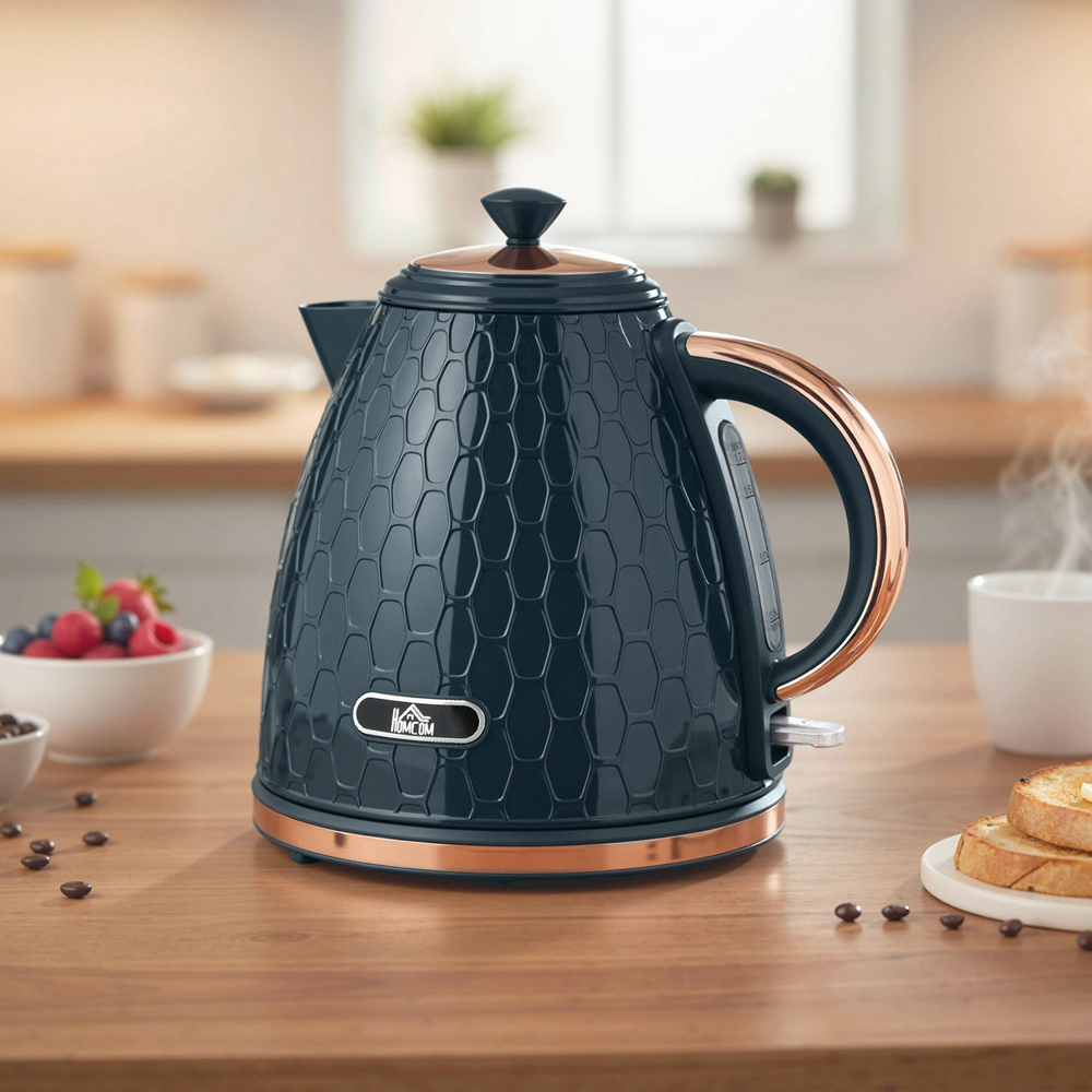HOMCOM Dark Blue 1.7L Fast Boil Electric Kettle 3000W Image 2