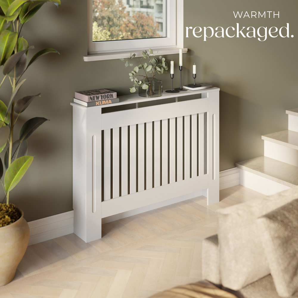 tectake Vila Louvre Style White Radiator Cover 78 x 82 x 19cm Image 8