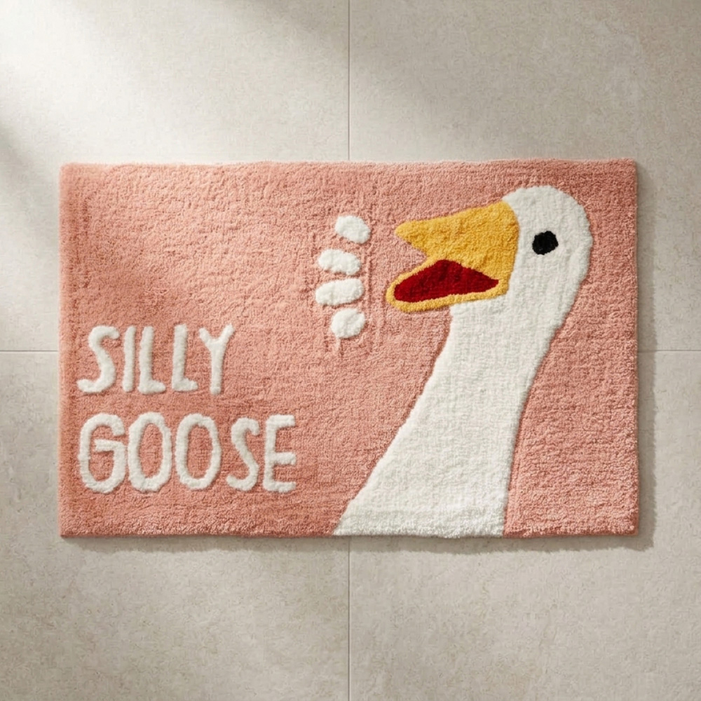Allure Bath Fashions Blush Silly Goose Slogan Non-Slip Bath Mat 50 x 80cm Image 3