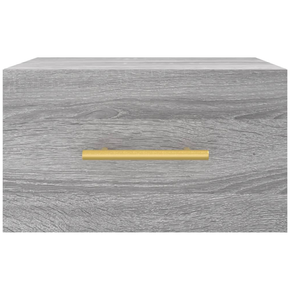 vidaXL Single Drawer Grey Sonoma Oak Wall Mounted Bedside Table Image 5