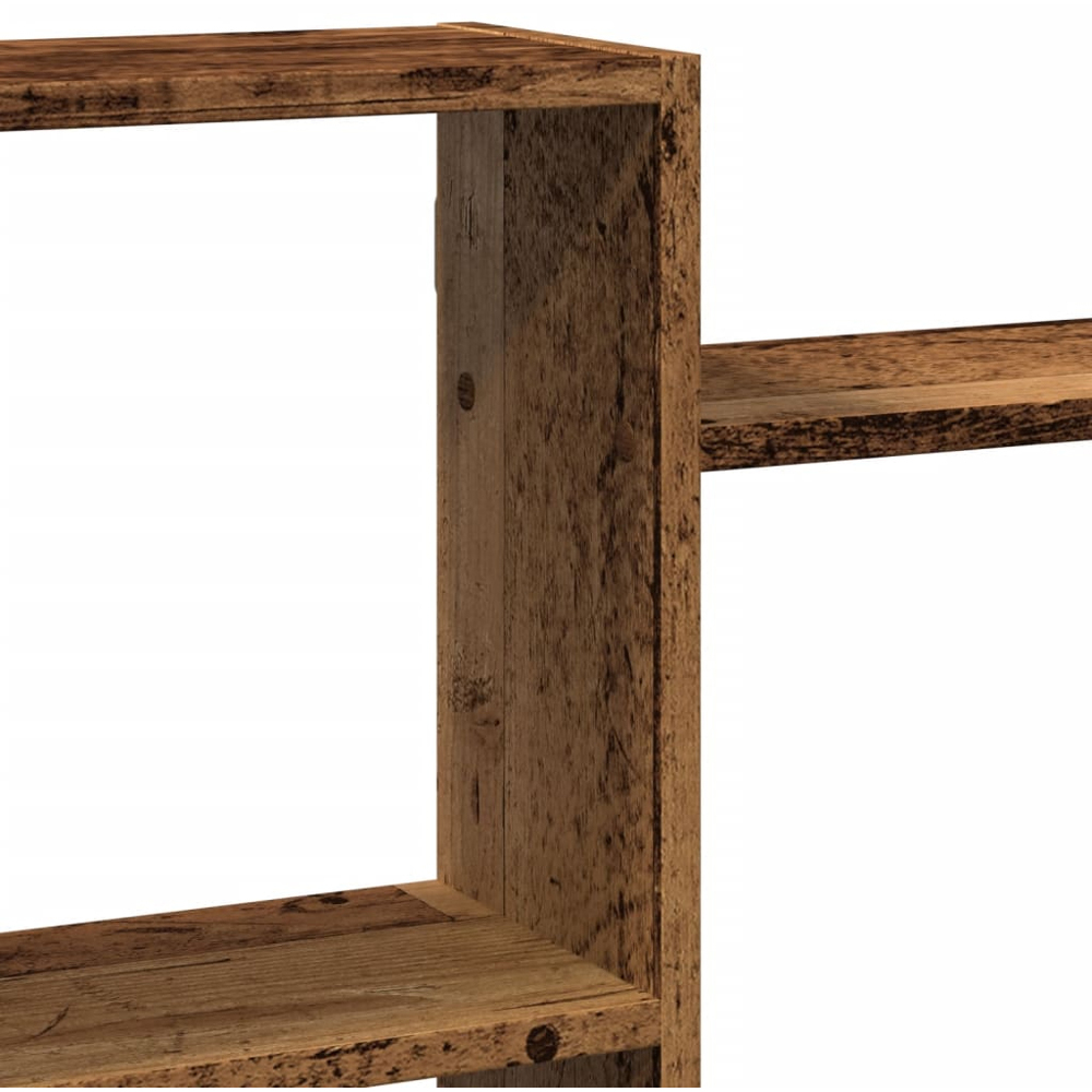 vidaXL 8 Shelf Old Wood Floating Wall Shelf Image 6