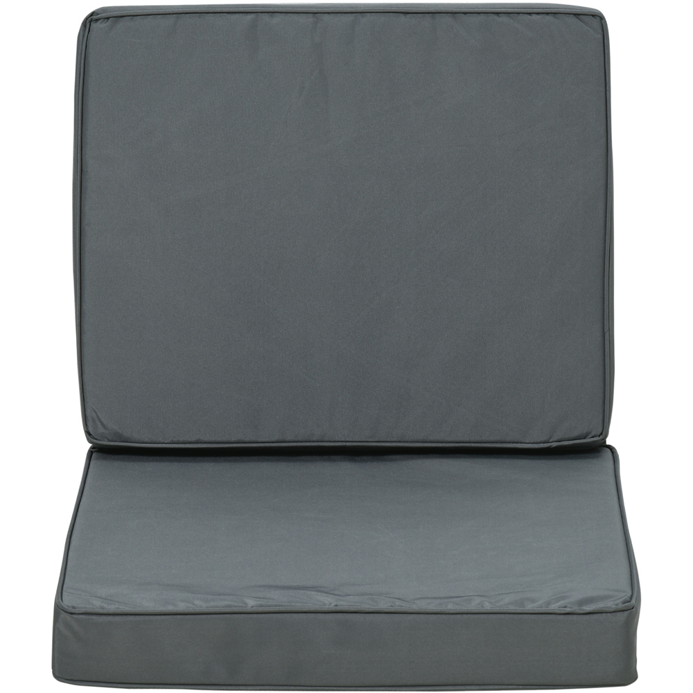 Outsunny Dark Grey Seat and Back Cushion Set Image 3