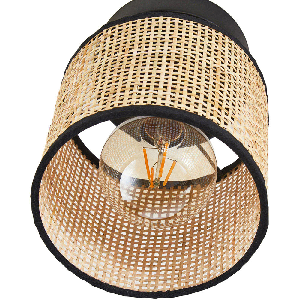Happy Homewares Natural Woven Rattan Ceiling Light Fitting Image 5