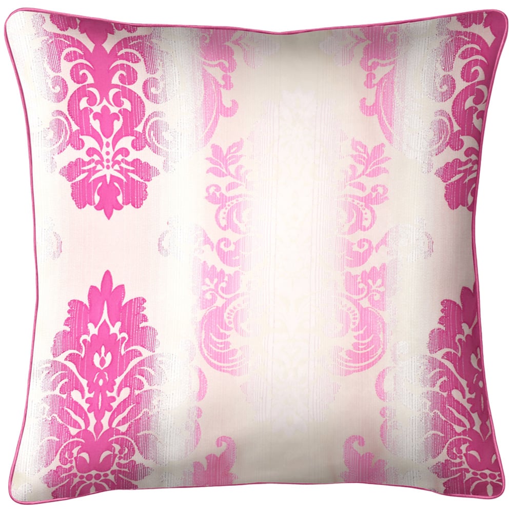Intimates Glitter Damask Pink Filled Cushion 43 x 43cm 2 Pack Image 1