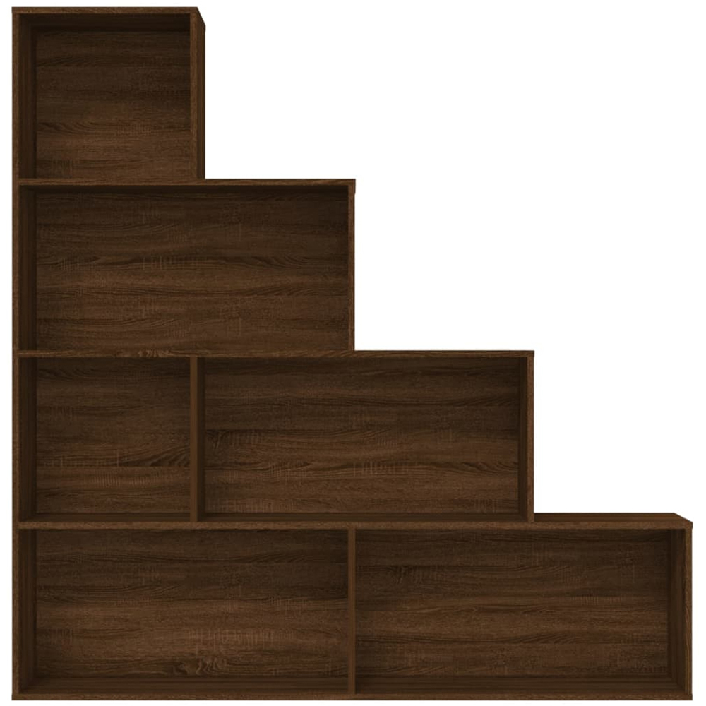 vidaXL 6 Shelf Brown Oak Wooden Bookcase Image 3