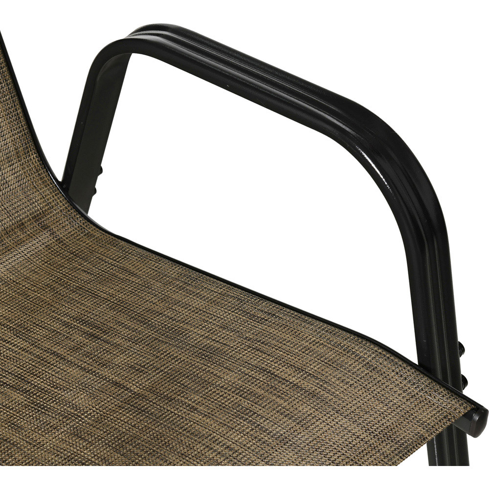Outsunny Set of 4 Mixed Brown Mesh Stackable Garden Dining Chairs Image 3