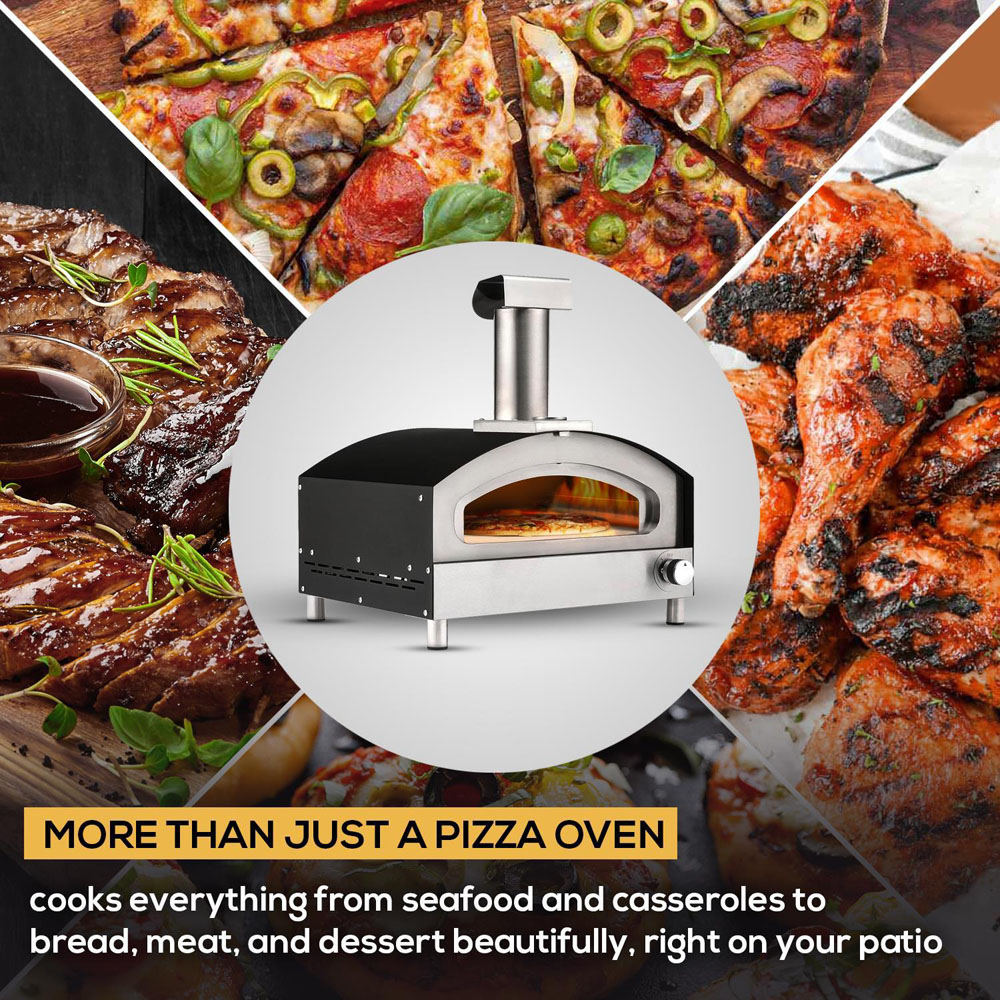 Haven Black and Silver Gas Powered 13 inch Pizza Oven Image 6
