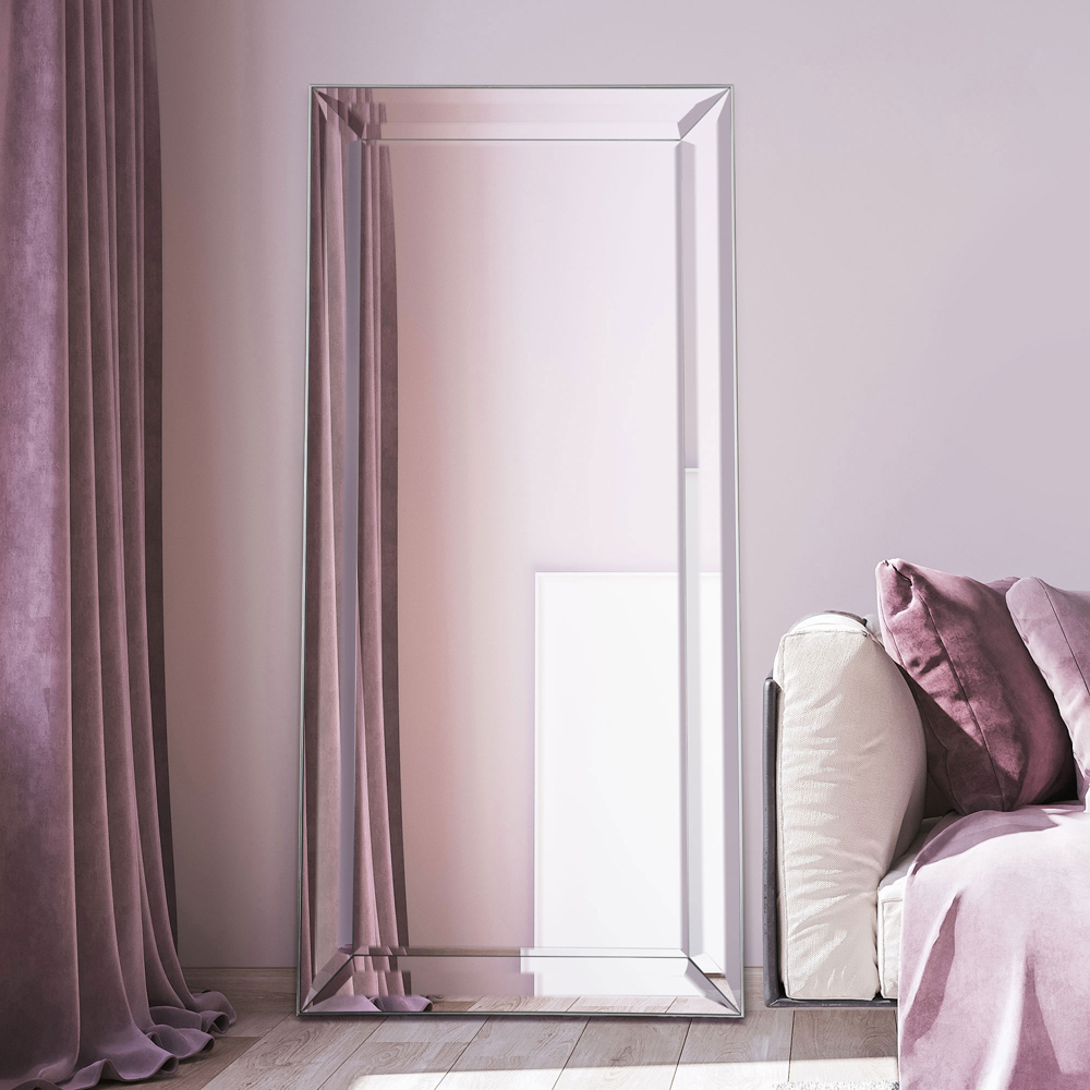 Sheringham All Glass Modern Leaner Mirror 165 x 79cm Image 2