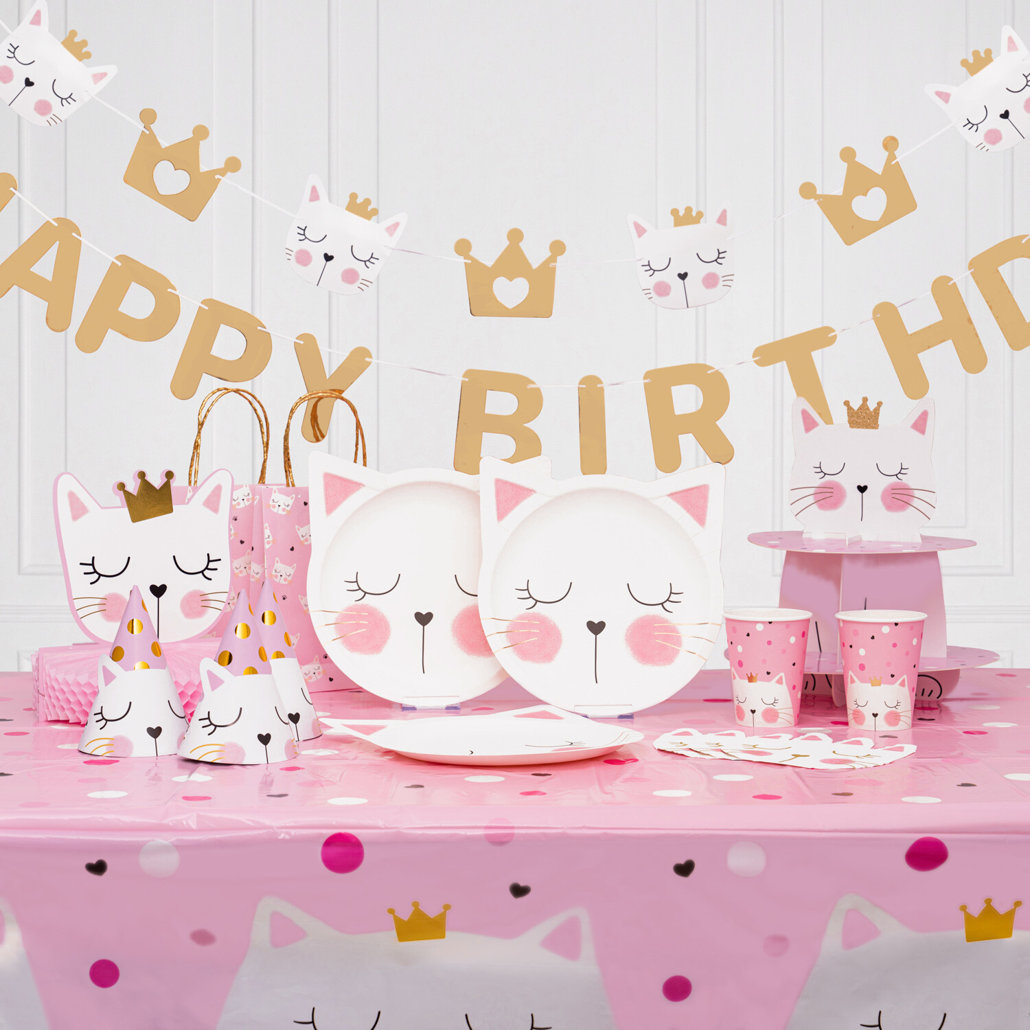 Pack of 16 Kitten Party Paper Napkins Pink Image 7