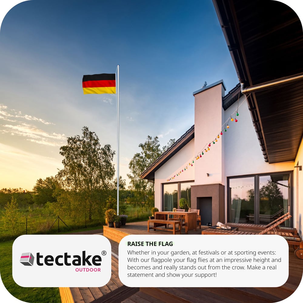 tectake Germany Flag with Flagpole 6.25m Image 5
