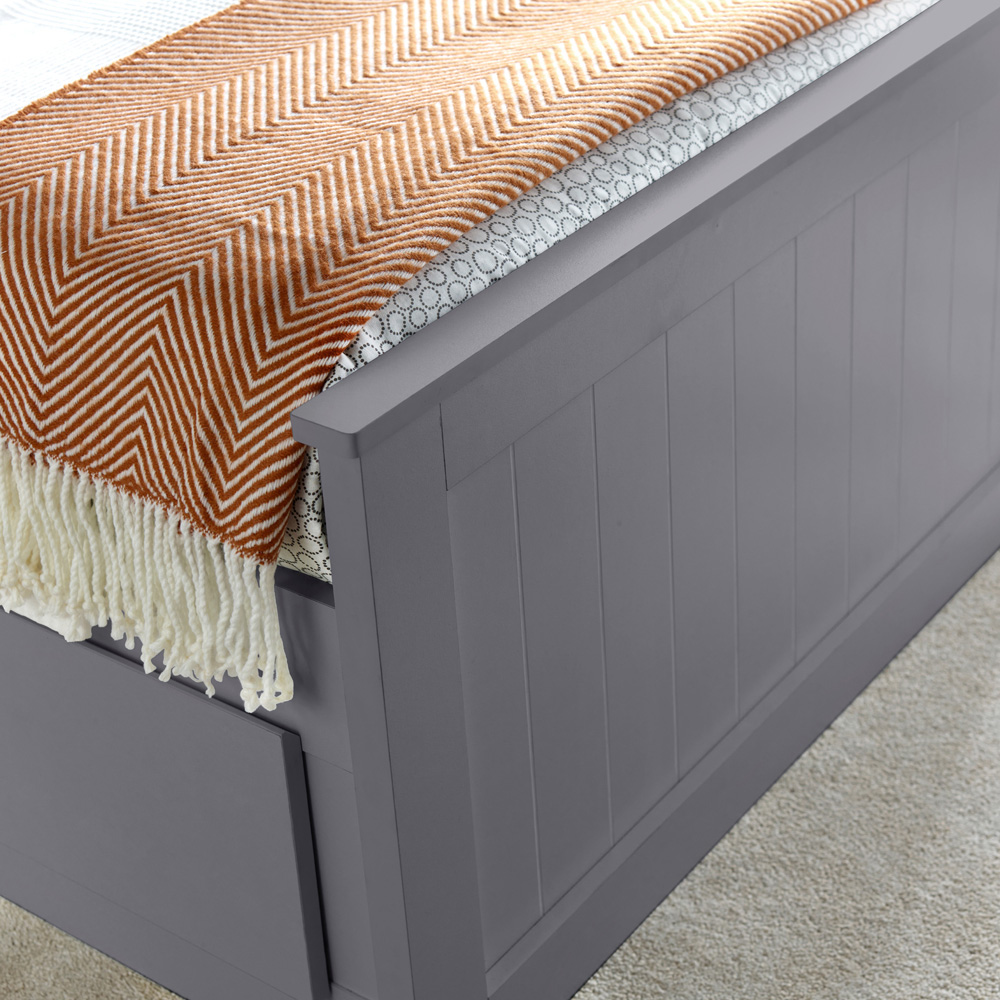 Bedmaster Enzo Single 3 Drawer Grey Wooden Storage Bed with Spring Mattress Image 5