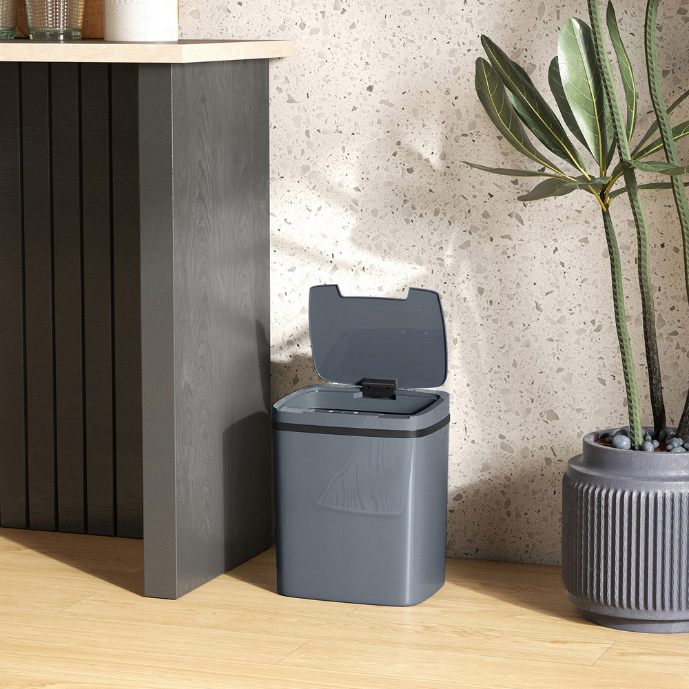 HOMCOM Grey Automatic Kitchen Sensor Bin 15L Image 8