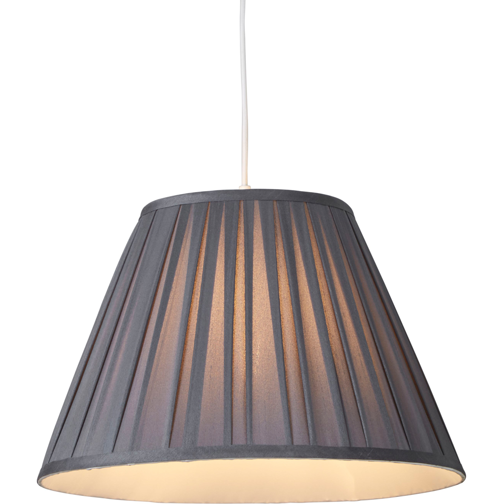 Lighting Collection Barnes Dark Grey Pleated Tapered Lamp Shade 40cm Image 3