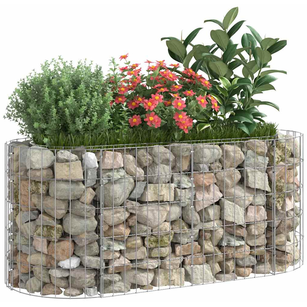 vidaXL Silver Galvanised Iron Gabion Raised Bed 120 x 50 x 50cm Image 2