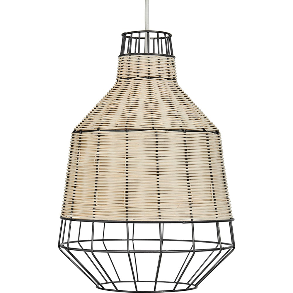 ValueLights Alor Natural Rattan Basket Pendant Shade Image 1