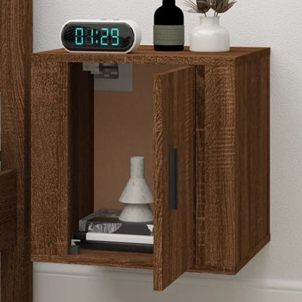 vidaXL Single Door Brown Oak Wall Mounted Cabinet Image 1