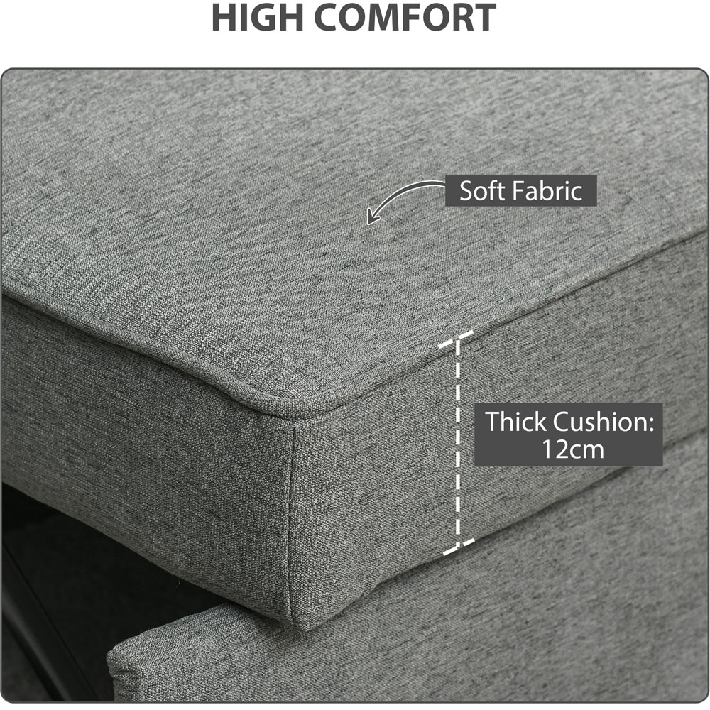 HOMCOM 2 Seater Grey Click Clack Pull Out Sofa Bed Image 7