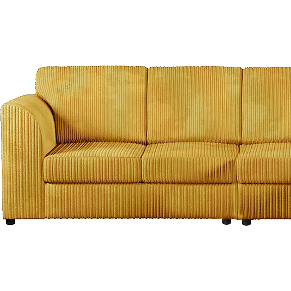 Luxor 4 Seater Mustard Jumbo Cord Right Hand Facing Full Back L Shaped Corner Sofa Set Image 3