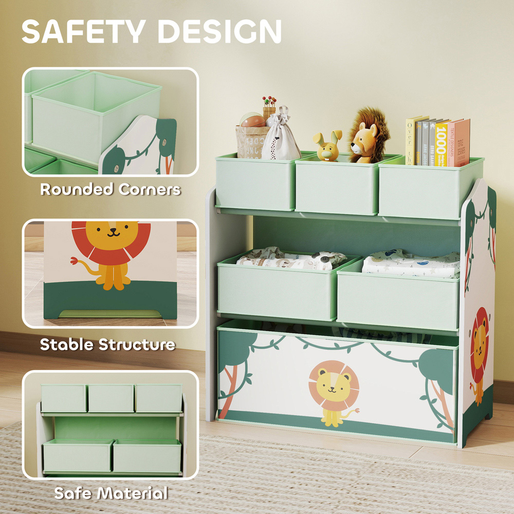 AIYAPLAY 3 Tier Green Kids Storage Shelf Image 5