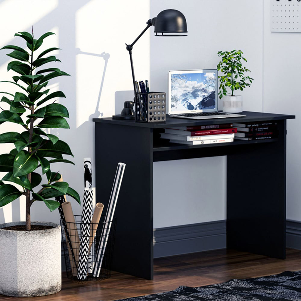 Portland Office Workstation Desk Black Image 5