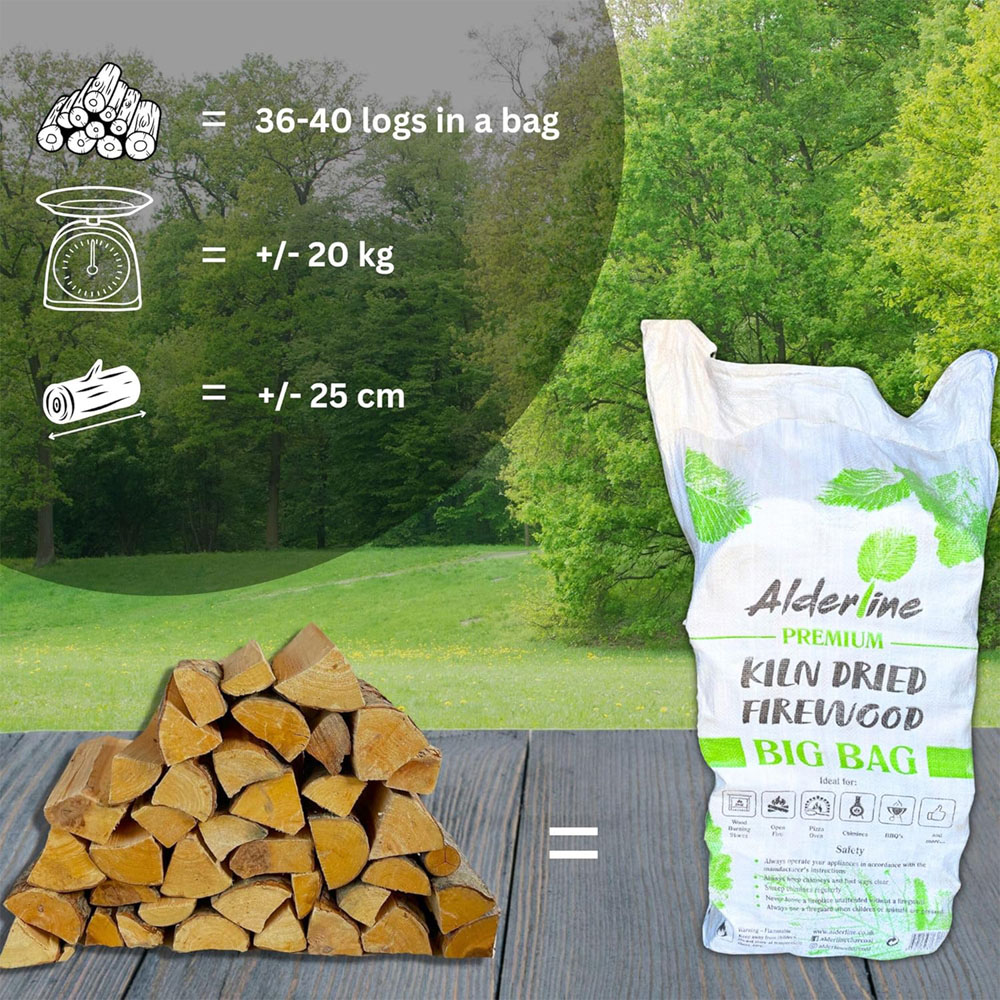 RoyalFire Alderline Kiln Dried Birch Firewood Bag 20kg Image 3