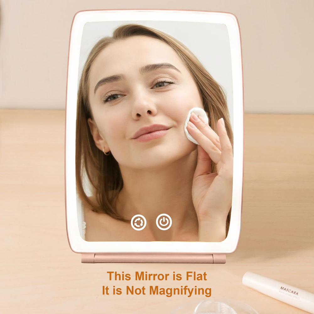 ATEK Pink Rechargeable LED Touch Control Makeup Mirror Image 4