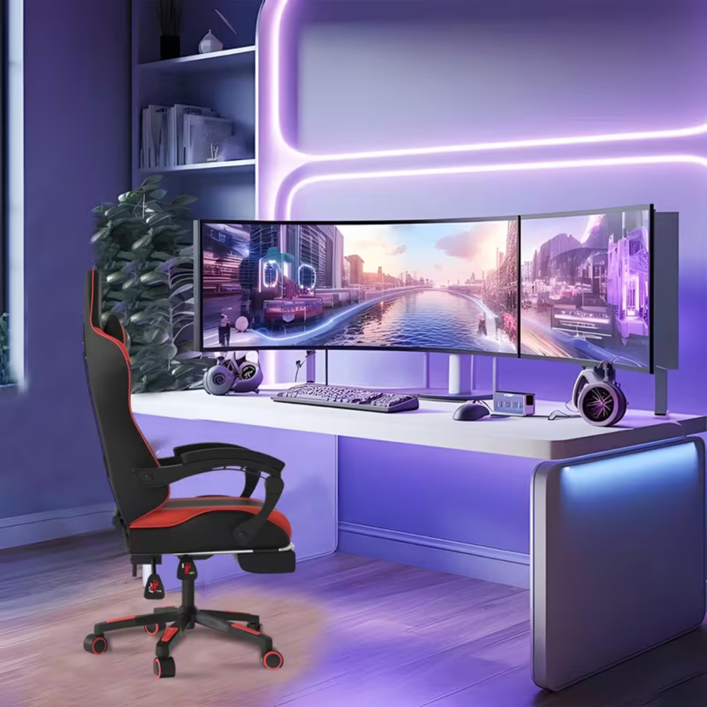 Alivio Red Ergonomic Massage Gaming Chair Image 4