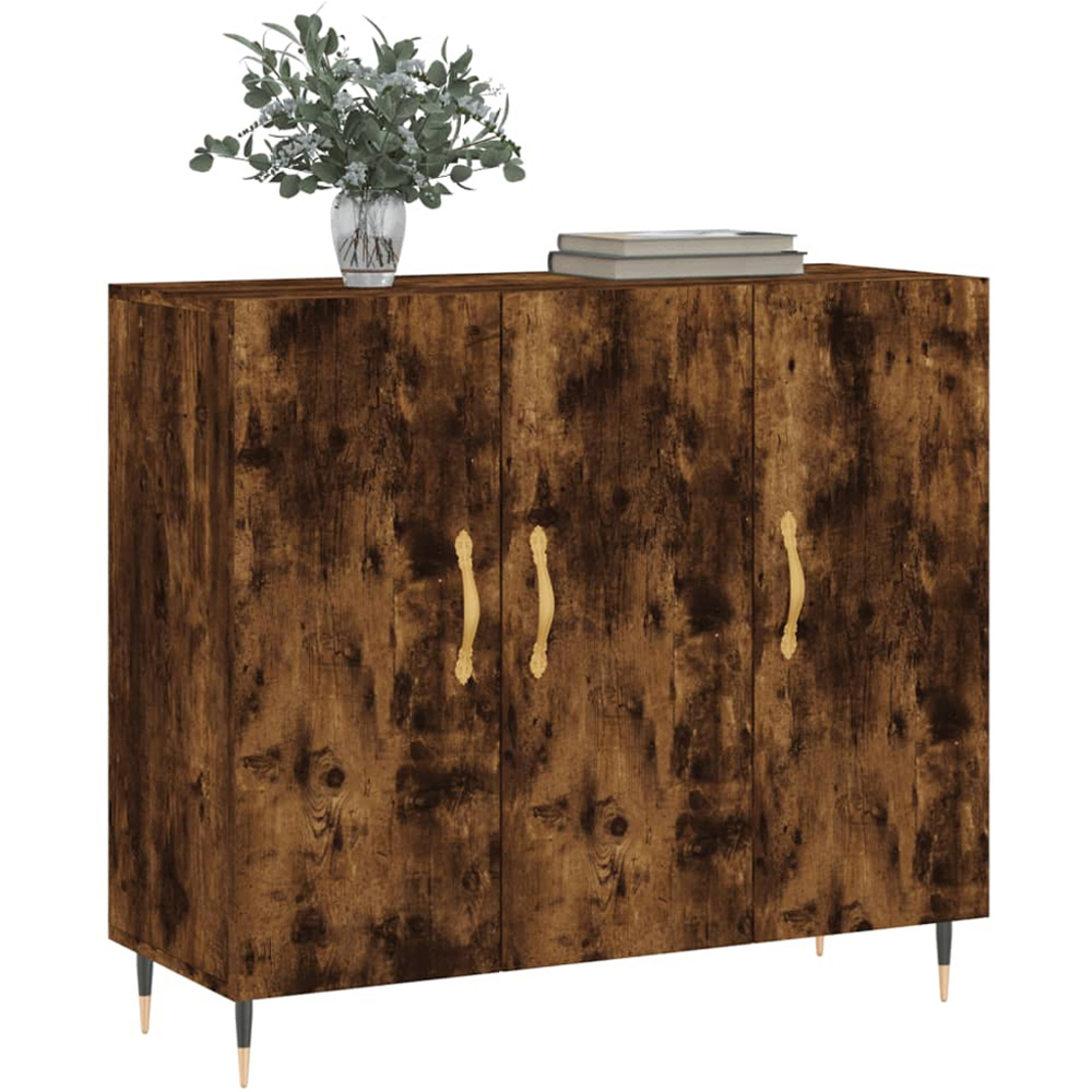 vidaXL 3 Door Smoked Oak Sideboard Image 3