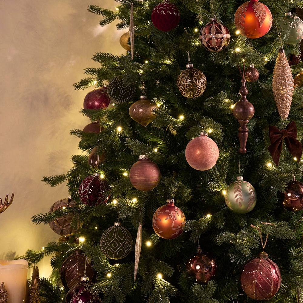 7ft Pre-Lit Cliveden Artificial Fir Christmas Tree Green Image 2