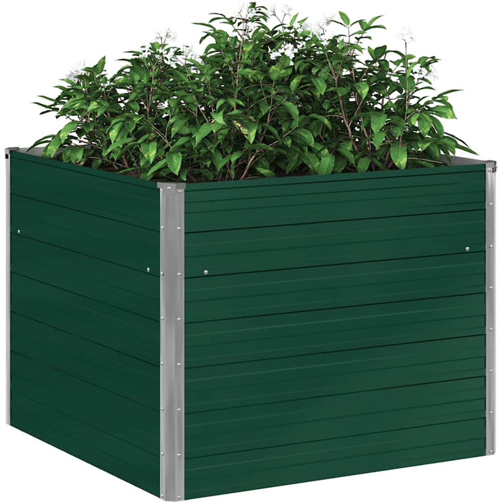 vidaXL Green Galvanised Steel Raised Garden Bed 77 x 100 x 100cm Image 3