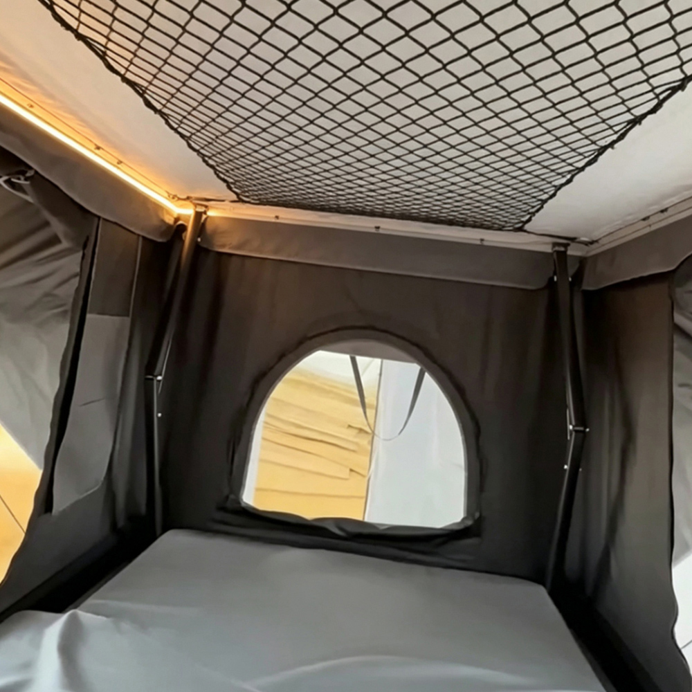 Living and Home Blue Hard Shell Car Roof Tent with Retractable Ladder and Canopy 210 x 132cm Image 7