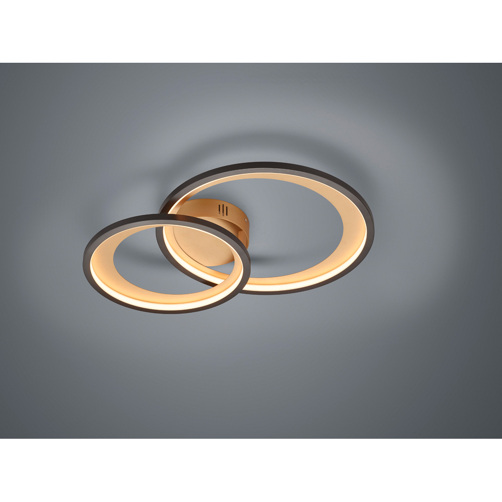 TRIO Granada Black and Gold Integrated LED Ceiling Light Image 2