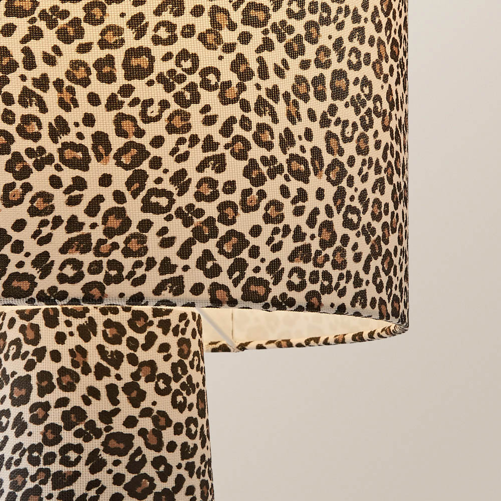 ValueLights Bertie Leopard Print Full Fabric LED Table Lamp Image 3