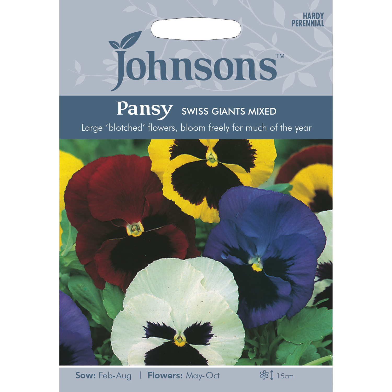 Johnsons Pansy Swiss Giant Mixed Flower Seeds Image 2