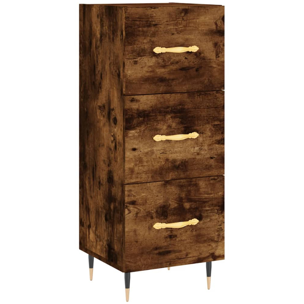 vidaXL 3 Drawer Smoked Oak Sideboard Image 2