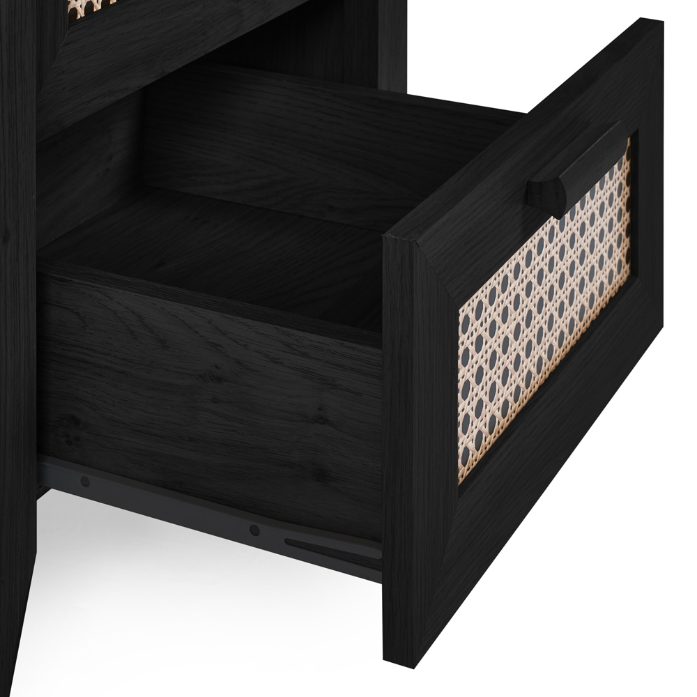 Julian Bowen Sydney 2 Drawer Black Ash Bedside Table Image 5