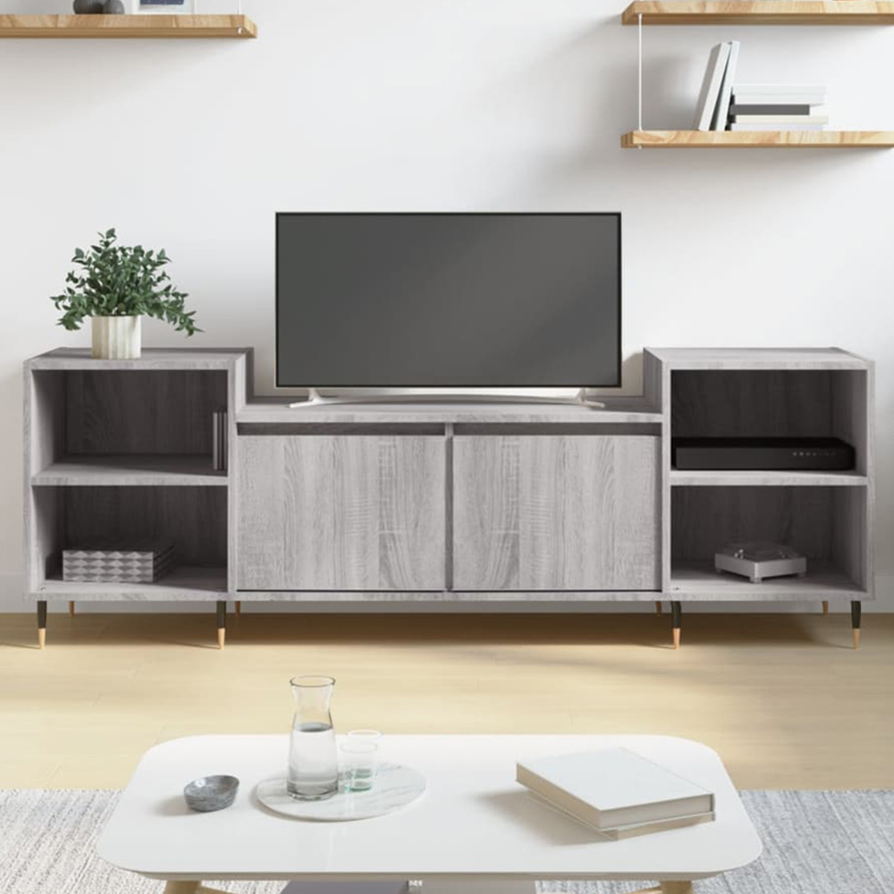 vidaXL 2 Door 4 Shelf Grey Sonoma TV Cabinet Image 1
