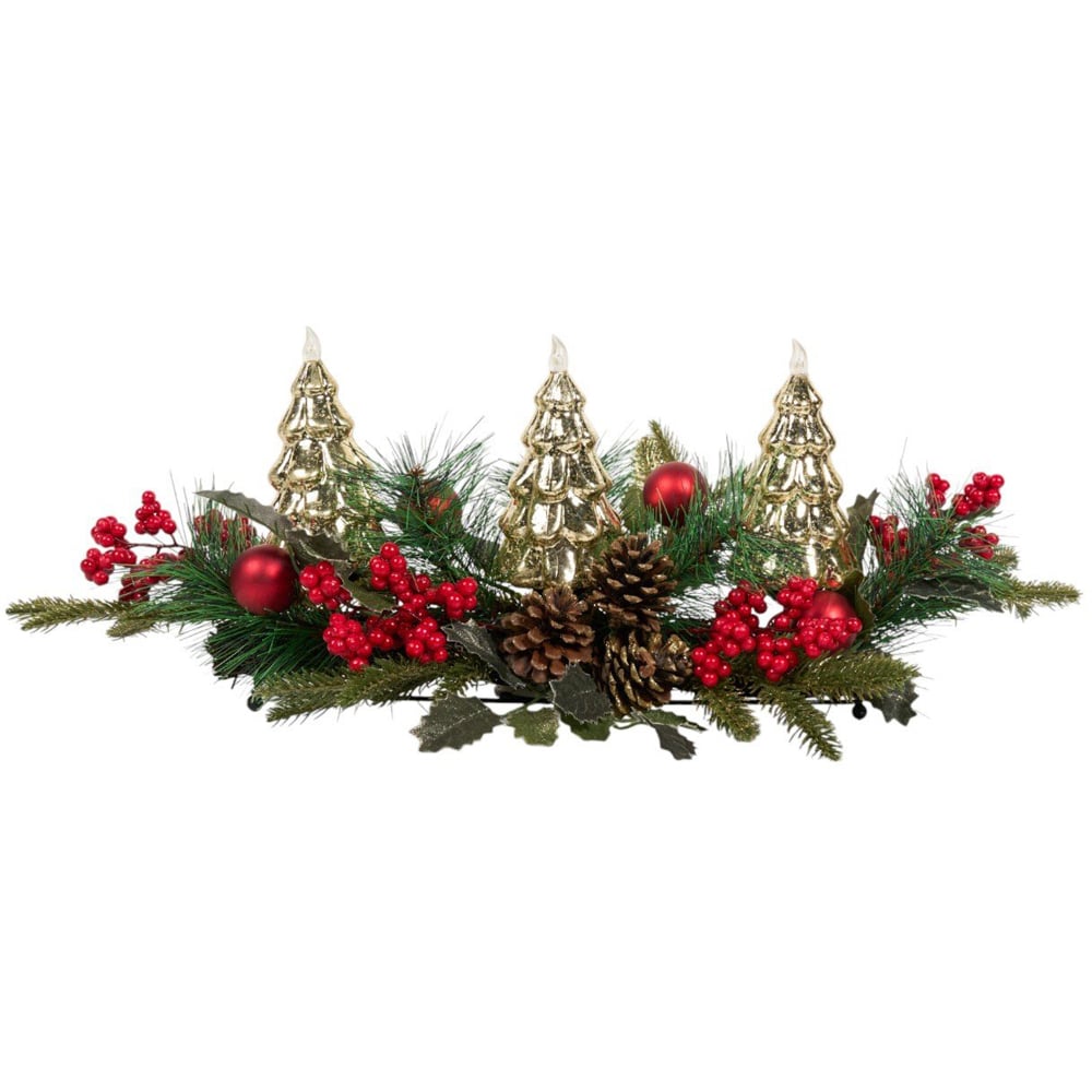 Christmas LED Tree Centrepiece Green and Red Image 1