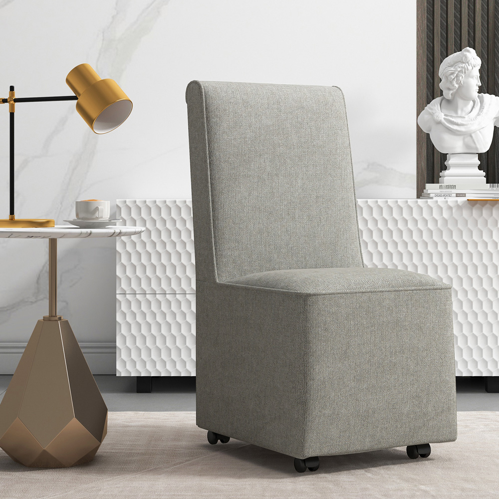 Costway Grey Upholstered Accent Chair Image 3