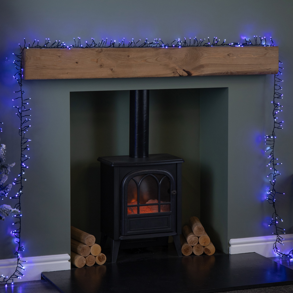Samuel Alexander 960 Blue Purple and White LED Christmas Cluster Multi-Action String Light 12.4m Image 4