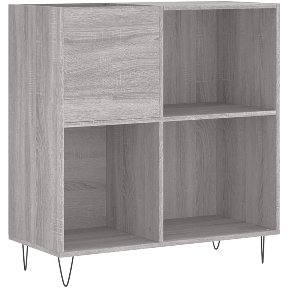 vidaXL 3 Shelf Grey Sonoma Record Cabinet Image 2