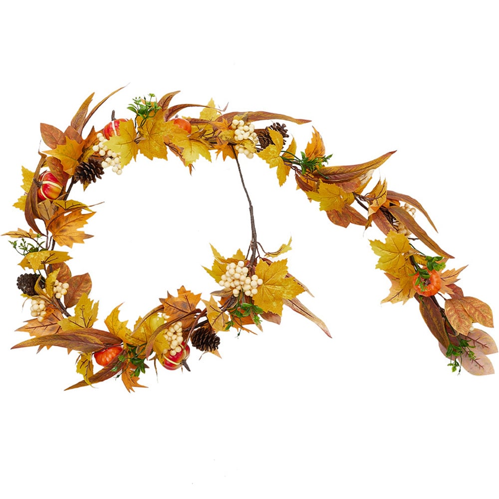 Living and Home Halloween Artificial Pumpkin Garland Decoration 180cm Image 1