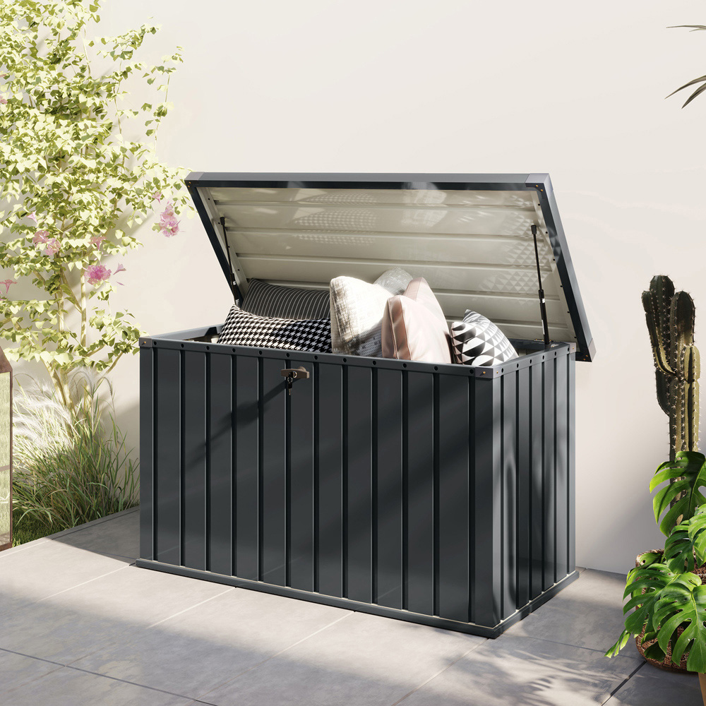 Outsunny 400L Waterproof Metal Outdoor Storage Box with Lock Image 3