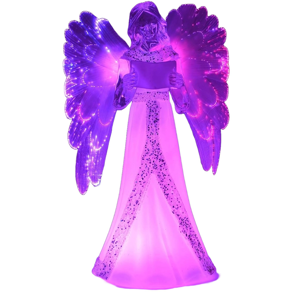 Shatchi Christmas Novelty LED Colour Changing Wings Angel Figure Image 1