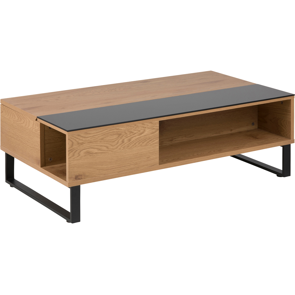 Florence Azalea Single Shelf Black and Oak Lift Up Coffee Table Image 4