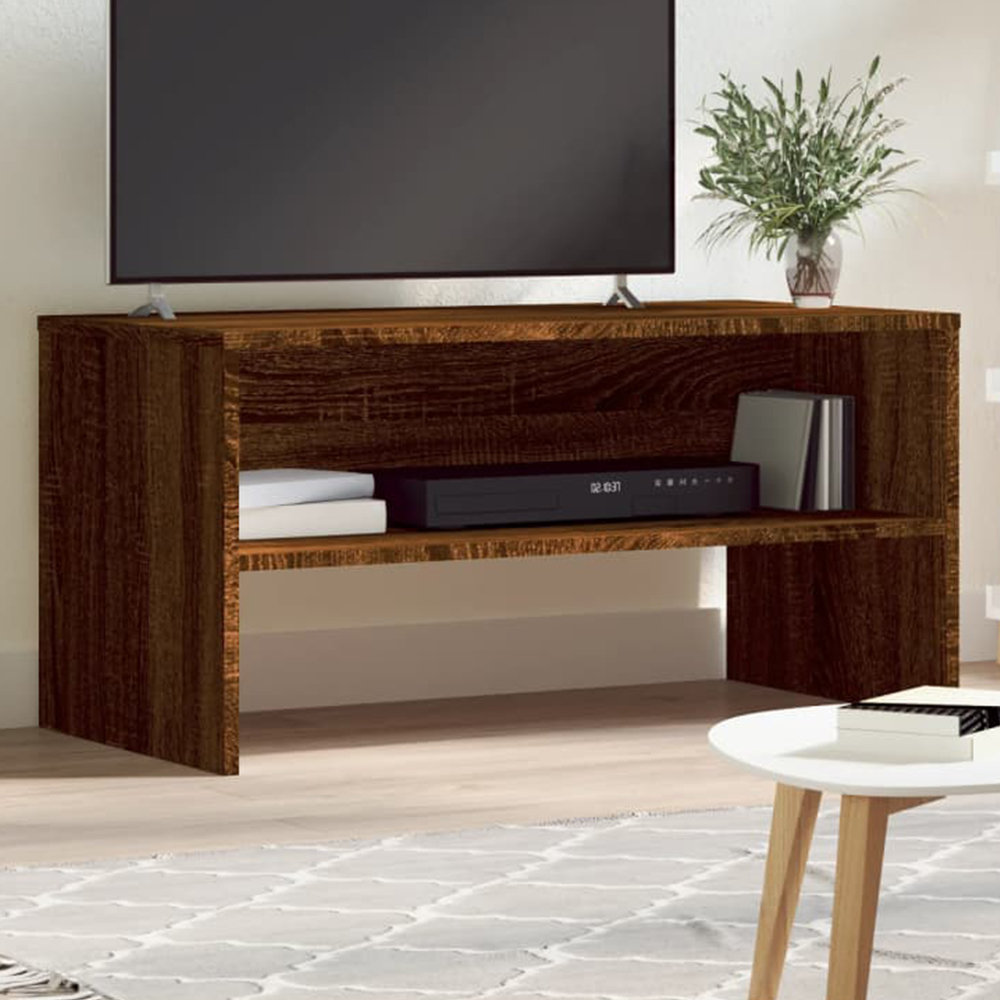 vidaXL Single Shelf Brown Oak TV Cabinet Image 1