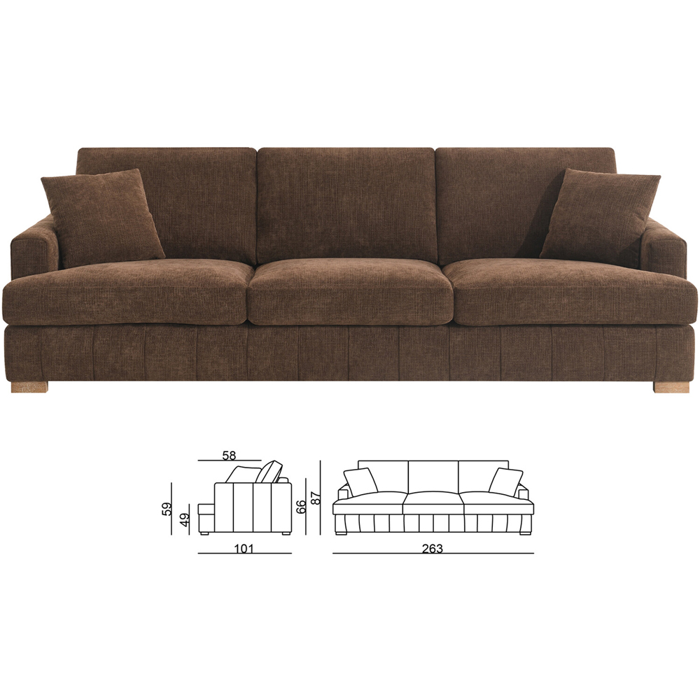 Arden Sofa Brown 3 Seater Image 7