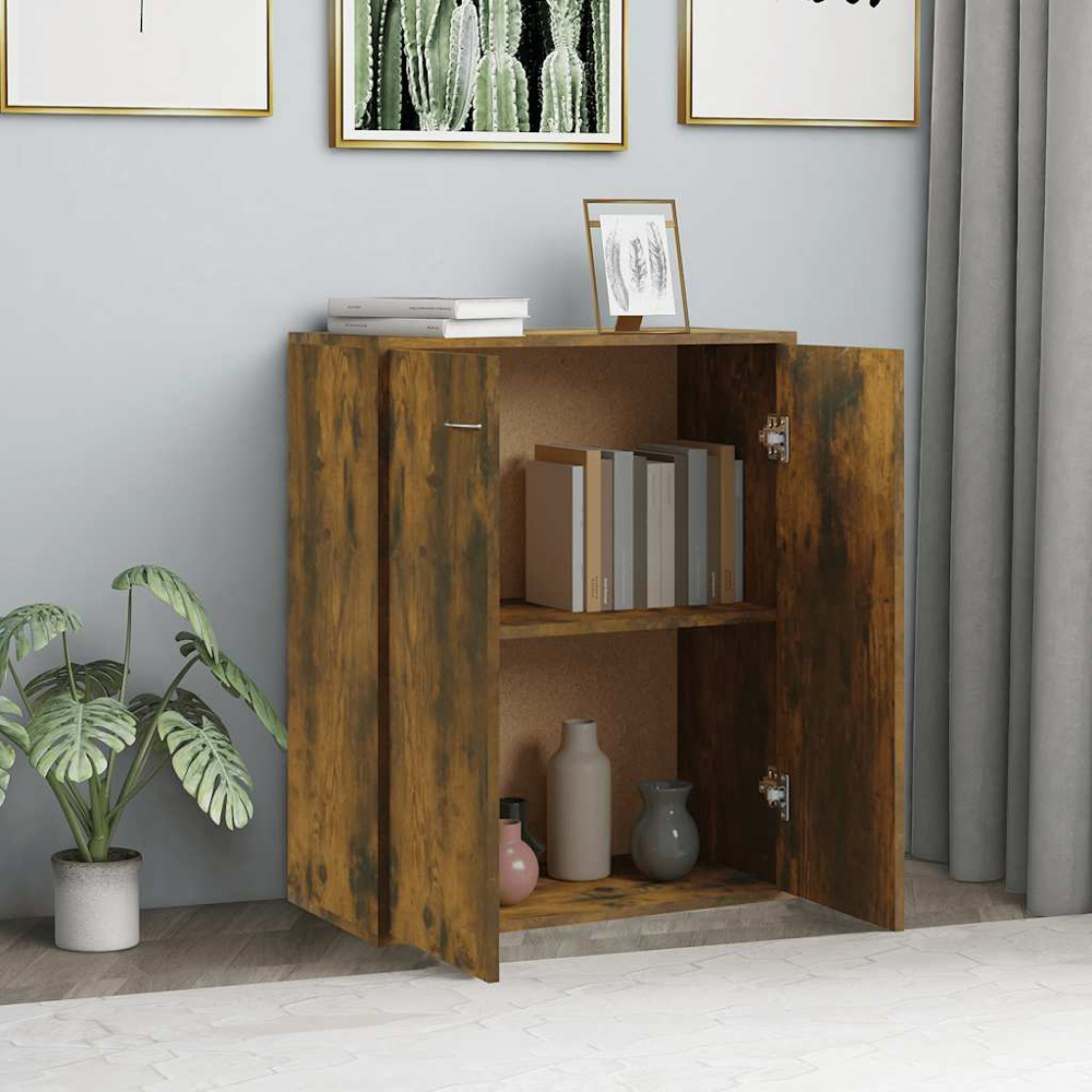 vidaXL 2 Door Smoked Oak Sideboard Image 7